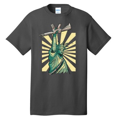 Statue Of Liberty Holding Gun Tall T-Shirt