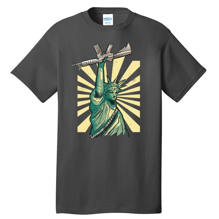 Statue Of Liberty Holding Gun Tall T-Shirt