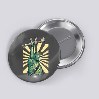 Statue Of Liberty Holding Gun Button