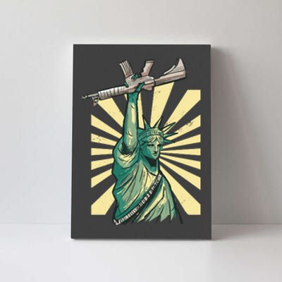 Statue Of Liberty Holding Gun Canvas