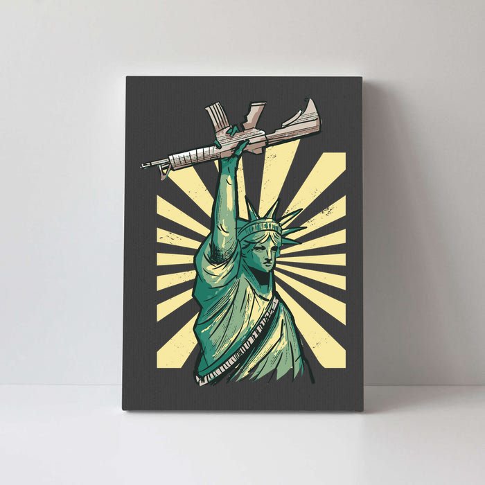 Statue Of Liberty Holding Gun Canvas