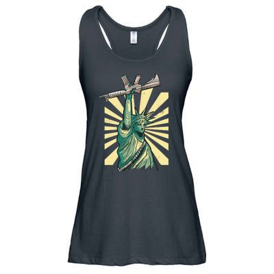 Statue Of Liberty Holding Gun Ladies Essential Flowy Tank