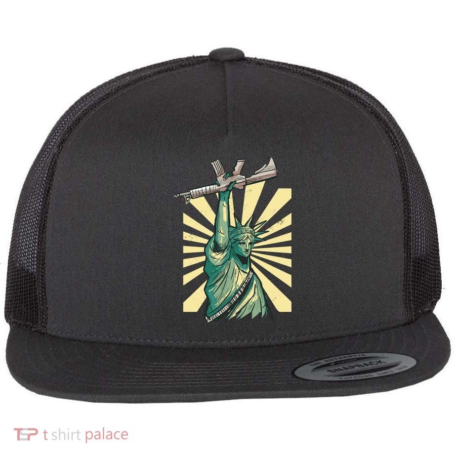Statue Of Liberty Holding Gun Flatbill Hat