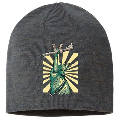 Statue Of Liberty Holding Gun Sustainable Beanie