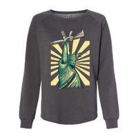 Statue Of Liberty Holding Gun Womens California Wash Sweatshirt