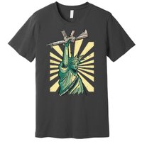 Statue Of Liberty Holding Gun Premium T-Shirt