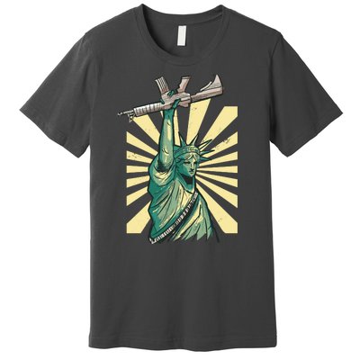 Statue Of Liberty Holding Gun Premium T-Shirt