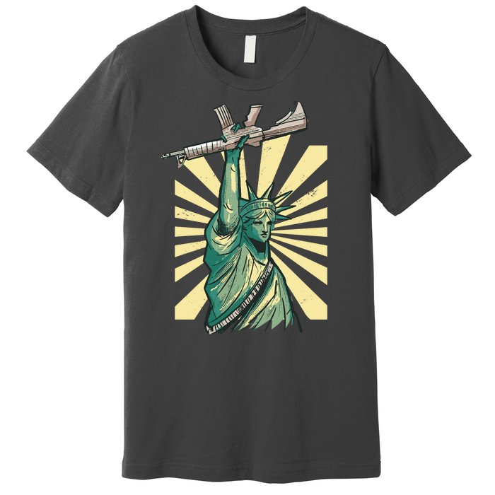 Statue Of Liberty Holding Gun Premium T-Shirt