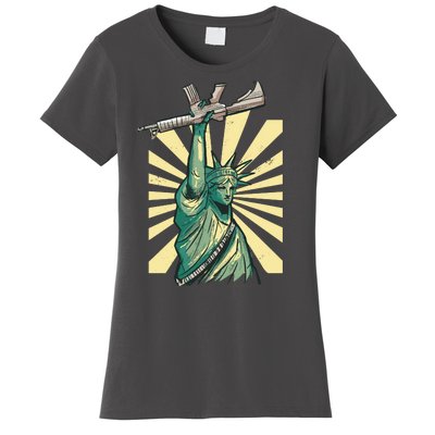 Statue Of Liberty Holding Gun Women's T-Shirt