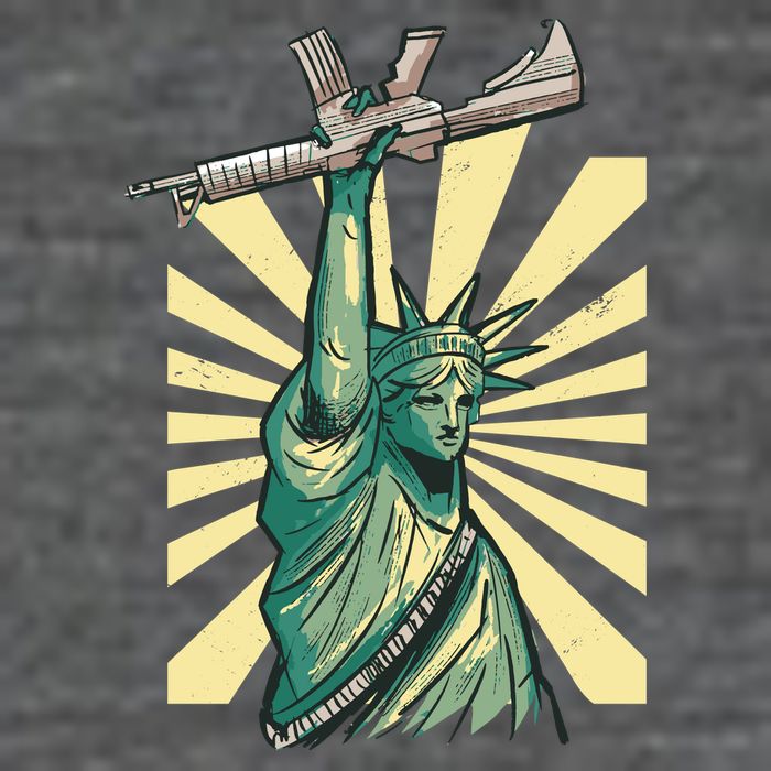 Statue Of Liberty Holding Gun Kids T-Shirt