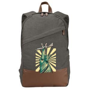 Statue Of Liberty Holding Gun Cotton Canvas Backpack