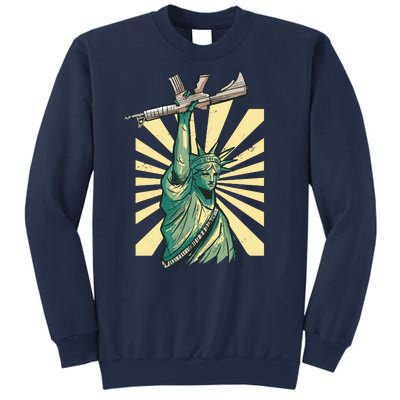 Statue Of Liberty Holding Gun Sweatshirt