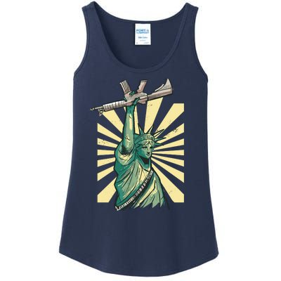 Statue Of Liberty Holding Gun Ladies Essential Tank