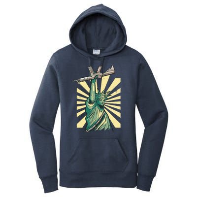 Statue Of Liberty Holding Gun Women's Pullover Hoodie