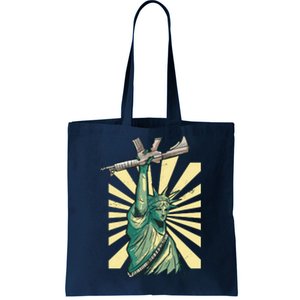 Statue Of Liberty Holding Gun Tote Bag