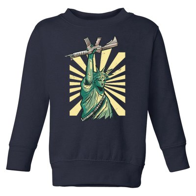 Statue Of Liberty Holding Gun Toddler Sweatshirt