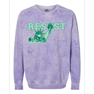 Statue of Liberty Resist Graphic Resistance Anti Trump Colorblast Crewneck Sweatshirt