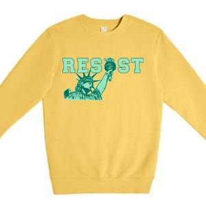 Statue of Liberty Resist Graphic Resistance Anti Trump Premium Crewneck Sweatshirt