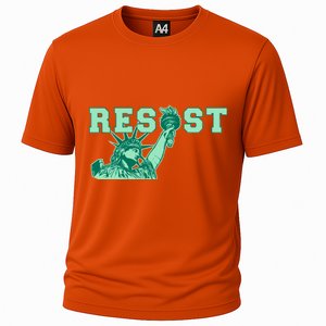 Statue of Liberty Resist Graphic Resistance Anti Trump Cooling Performance Crew T-Shirt