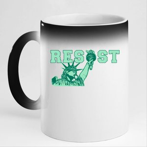 Statue of Liberty Resist Graphic Resistance Anti Trump 11oz Black Color Changing Mug