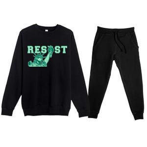 Statue of Liberty Resist Graphic Resistance Anti Trump Premium Crewneck Sweatsuit Set