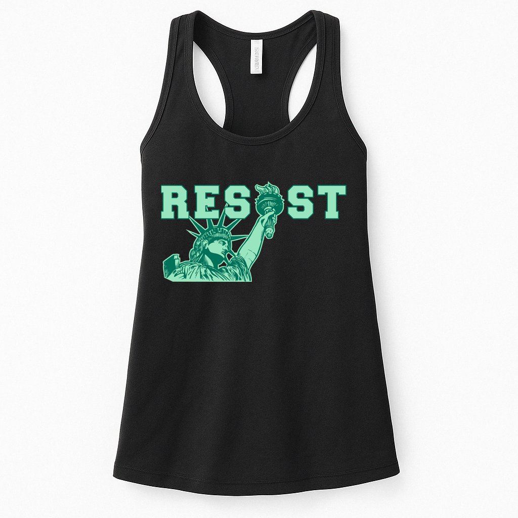 Statue of Liberty Resist Graphic Resistance Anti Trump Womens Tank Top