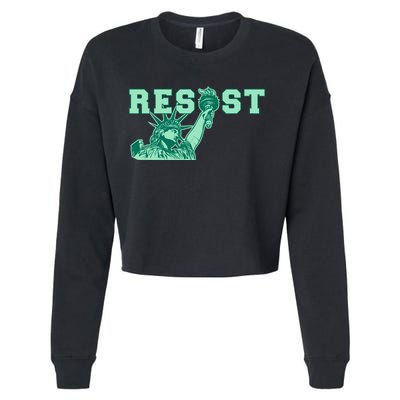 Statue of Liberty Resist Graphic Resistance Anti Trump Cropped Pullover Crew