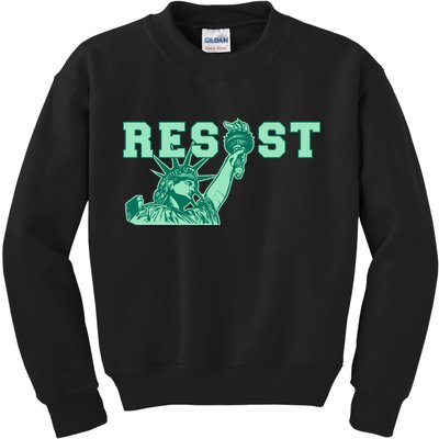 Statue of Liberty Resist Graphic Resistance Anti Trump Kids Sweatshirt