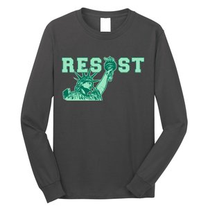 Statue of Liberty Resist Graphic Resistance Anti Trump Long Sleeve Shirt