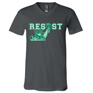 Statue of Liberty Resist Graphic Resistance Anti Trump V-Neck T-Shirt