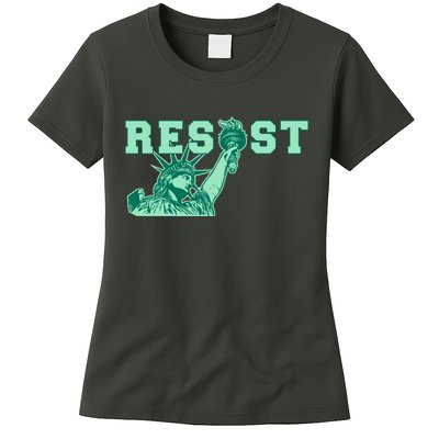 Statue of Liberty Resist Graphic Resistance Anti Trump Womens T-Shirt