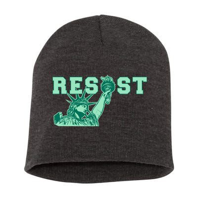 Statue of Liberty Resist Graphic Resistance Anti Trump Short Acrylic Beanie