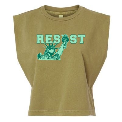 Statue of Liberty Resist Graphic Resistance Anti Trump Garment-Dyed Women's Muscle Tee
