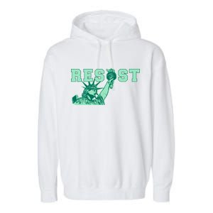 Statue of Liberty Resist Graphic Resistance Anti Trump Garment-Dyed Fleece Hoodie