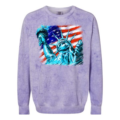 Statue Of Liberty USA Colorblast Crewneck Sweatshirt