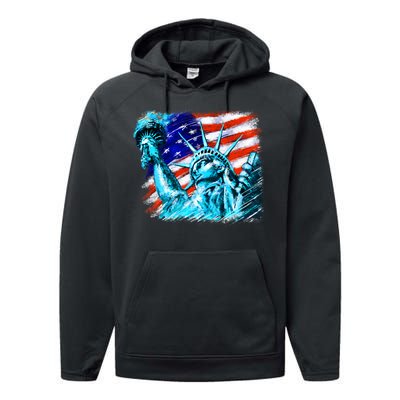 Statue Of Liberty USA Performance Fleece Hoodie