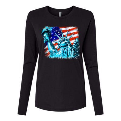 Statue Of Liberty USA Womens Cotton Relaxed Long Sleeve T-Shirt