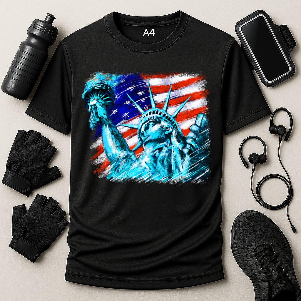 Statue Of Liberty USA Cooling Performance Crew T-Shirt