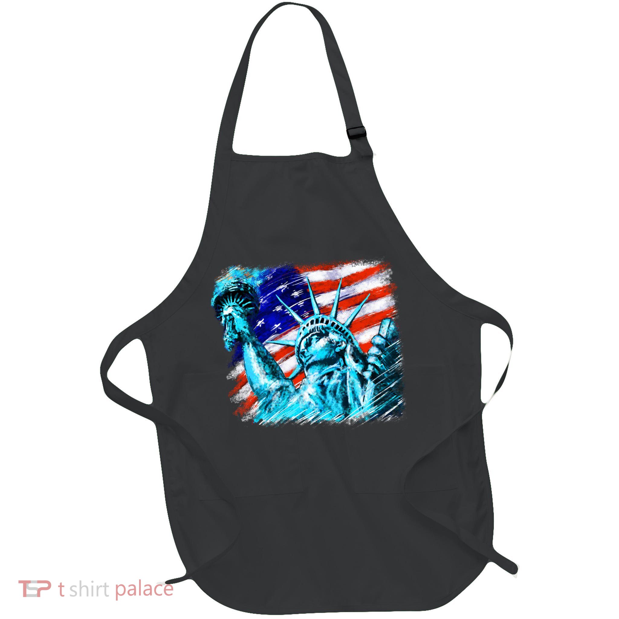 Statue Of Liberty USA Full-Length Apron With Pockets