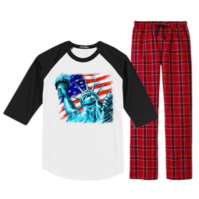 Statue Of Liberty USA Raglan Sleeve Pajama Set