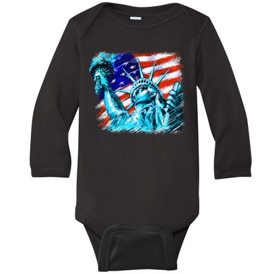 Statue Of Liberty USA Baby Long Sleeve Bodysuit