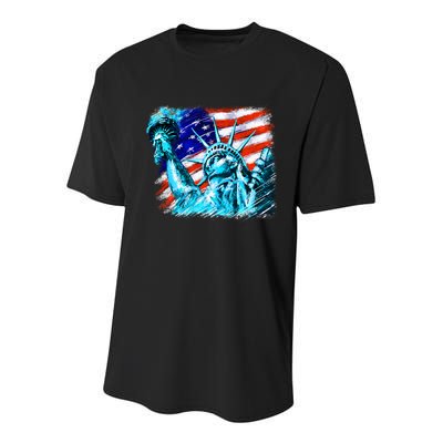 Statue Of Liberty USA Youth Performance Sprint T-Shirt