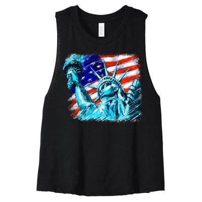 Statue Of Liberty USA Women's Racerback Cropped Tank