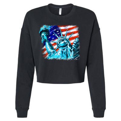 Statue Of Liberty USA Cropped Pullover Crew