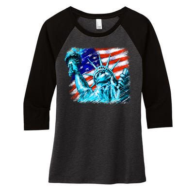 Statue Of Liberty USA Women's Tri-Blend 3/4-Sleeve Raglan Shirt