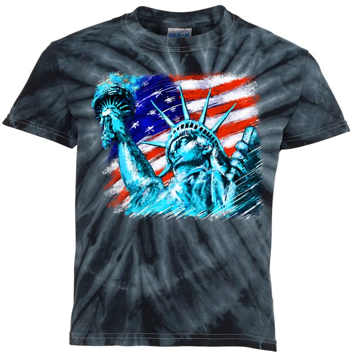 Statue Of Liberty USA Kids Tie-Dye T-Shirt