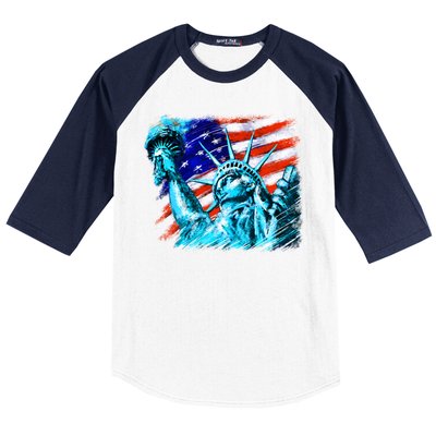 Statue Of Liberty USA Baseball Sleeve Shirt