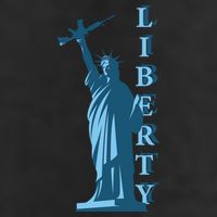 Stature Of Liberty Holding AR-15 Assault Rifle 7 Panel Mesh Trucker Snapback Hat