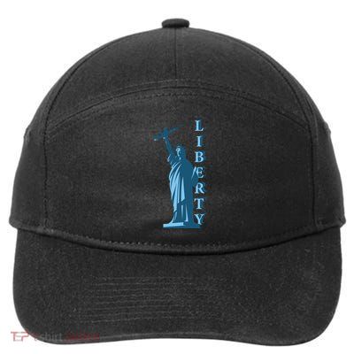 Stature Of Liberty Holding AR-15 Assault Rifle 7-Panel Snapback Hat
