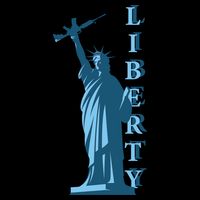 Stature Of Liberty Holding AR-15 Assault Rifle Drawstring Bag